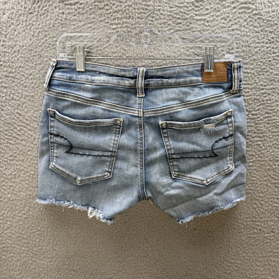 American Eagle Shorts Womens 8 Blue Midi Next Level Stretch Distressed Preppy - Image 2 of 4