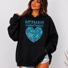 Mermaid at Heart Ocean Fish Tail Deep Sea Mermaid Shells Top Hoodie