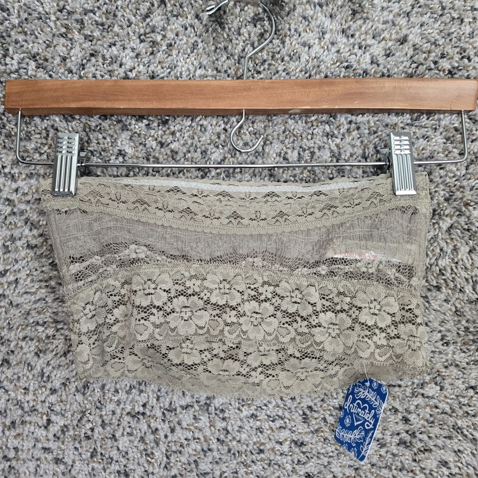Free People Bralette Womens Small Taupe Lacey Looks Bandeau Strapless Stretch - Image 4 of 4