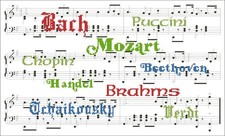 Cross Stitch Pattern Classic Music Mix Vintage Notes DIY