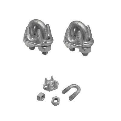 2 Pack 1-3/8 Galvanized Drop Forged Wire Rope Clips 2 Pack 1-3/8 Galvanized Drop Forged Wire Rope Clips