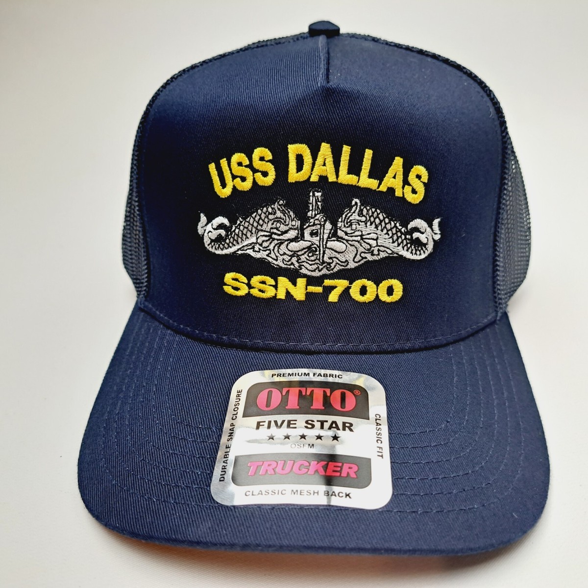 USS Dallas SSN-700 Mesh Snapback Cap Hat Navy Blue Boat 