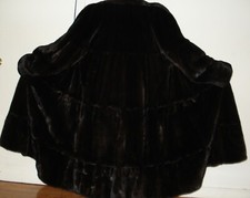 Maximilian Black Ranch Mink 90" Swing Fur Coat Size 18-20 Free Ship Excell Condi