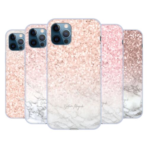 OFFICIAL NATURE MAGICK ROSE GOLD MARBLE GLITTER GEL CASE FOR APPLE iPHONE PHONES - Afbeelding 1 van 15