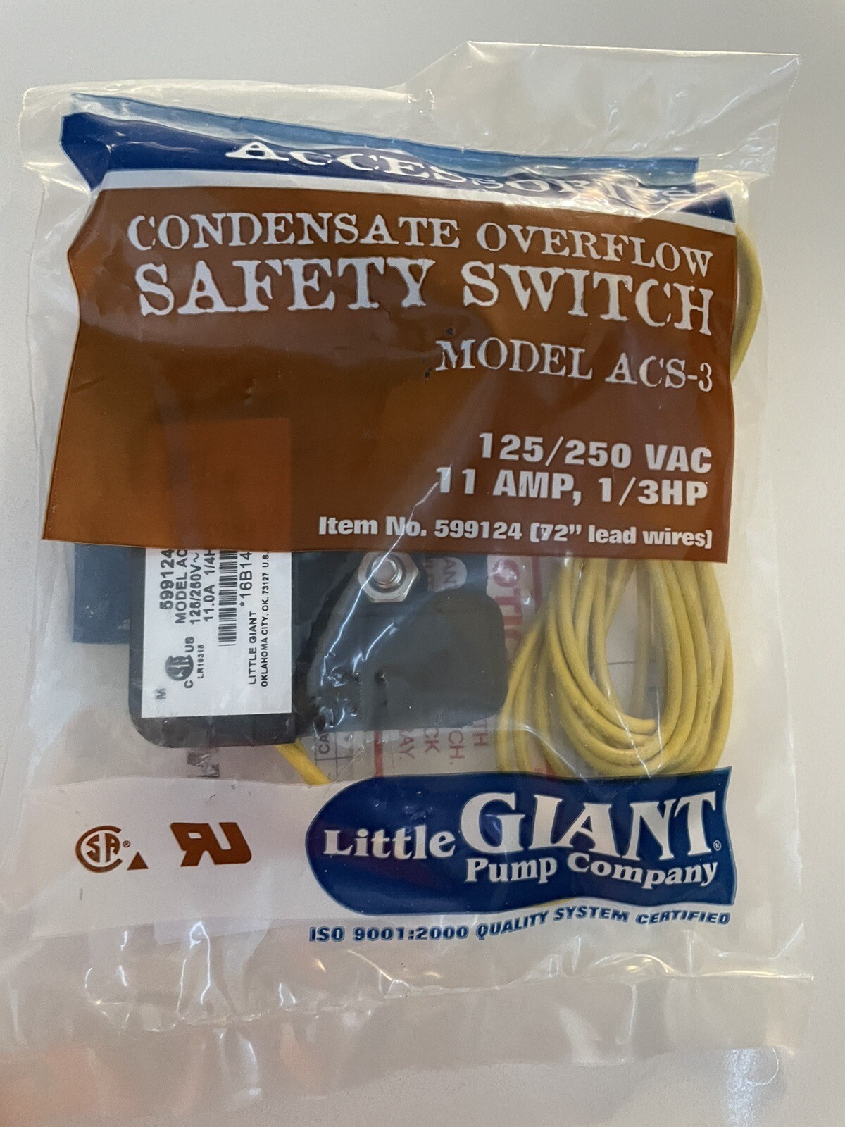 Little+Giant+Acs-3+599124+Condensate+Overflow+Safety+Auxiliary+Switch+ ...