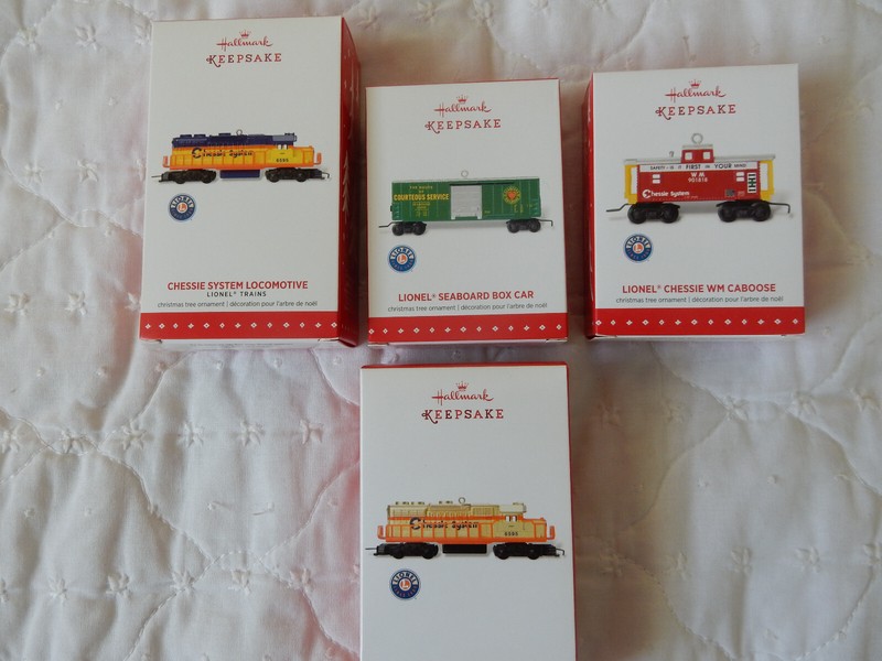 Hallmark Lionel Chessie System Lot of 4 w/ Price Tags Sets 3 + 1 MIB.
