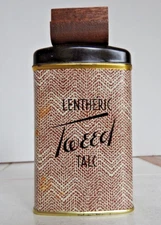 Lentheric Tweed Vintage Bath & Body Talc Powder Wood Cap Original Packaging FULL