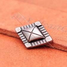 30X 25 17mm Metal Diamond Carved Boot Wallet Rivet Stud Leathercraft Belt Concho