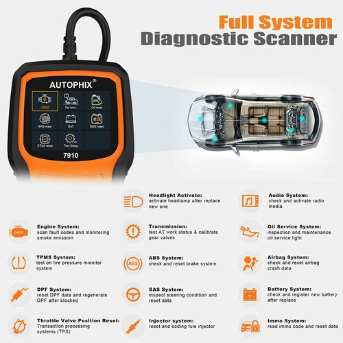 AUTOPHIX 7910 OBD2 Scanner Car Code Reader ABS SRS DPF Oil Reset Diagnostic Tool - Picture 12 of 14