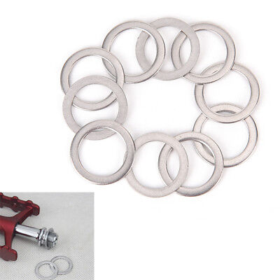10Pcs Bicycle Pedal Spacer Crank Cycling Bike Stainless Steel Ring Washers YH