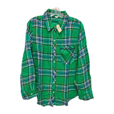 Aerie Women's Flannel Pajama Top Green Shirt, S