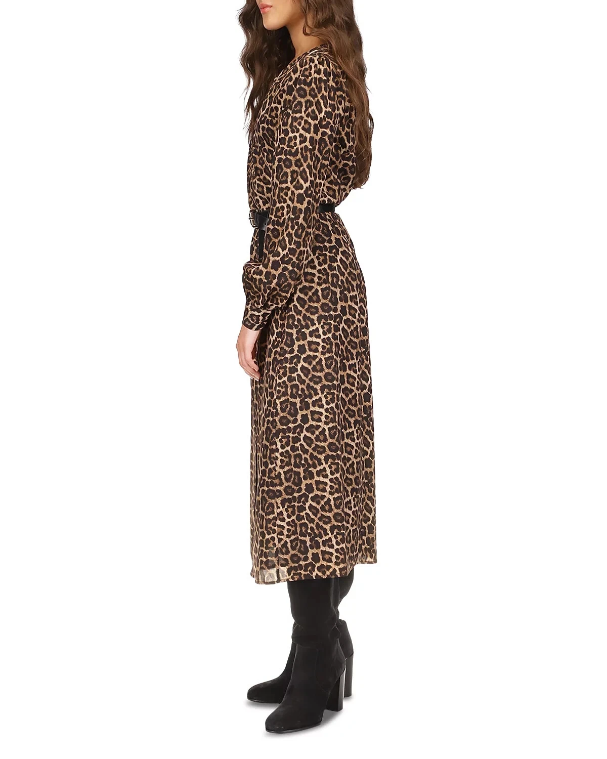 Abito midi MICHAEL MICHAEL KORS Petite stampa animalier $ 195 taglia P XS # 8B 1931 Blm
