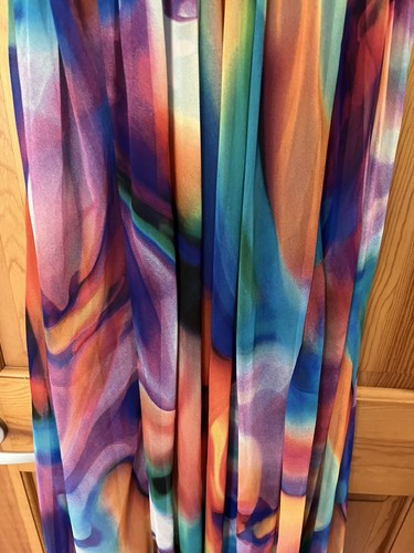 Regenbogen langes Maxikleid Gr. 0 trägerlos bunt Aquarell Strand Boho Party Abschlussball - Bild 3 von 8