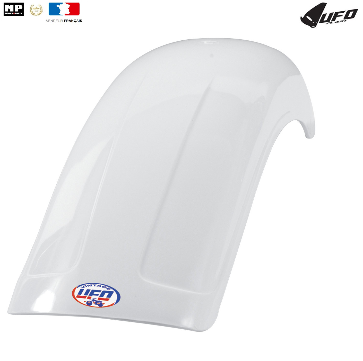 Garde-boue arrière vintage UFO blanc universel pour moto cross 125 cc