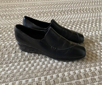 MUNRO Daphne 9 N Narrow Black Leather Loafers Slip-on Shoes M205781