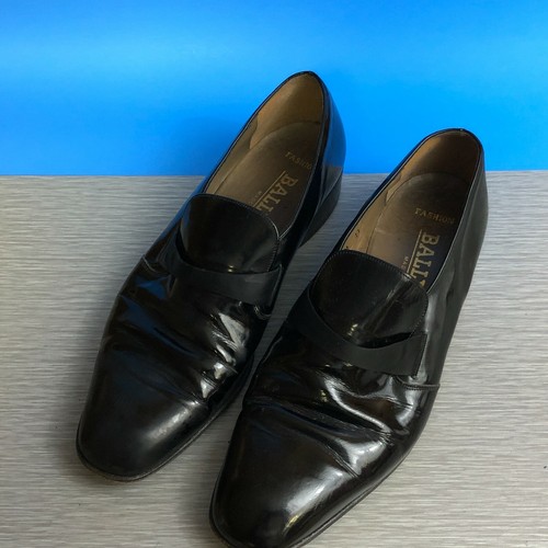 Bally Men's Black Leather Slip-On Loafer Dress Shoes Made in France Size 9.5 - Picture 1 of 6