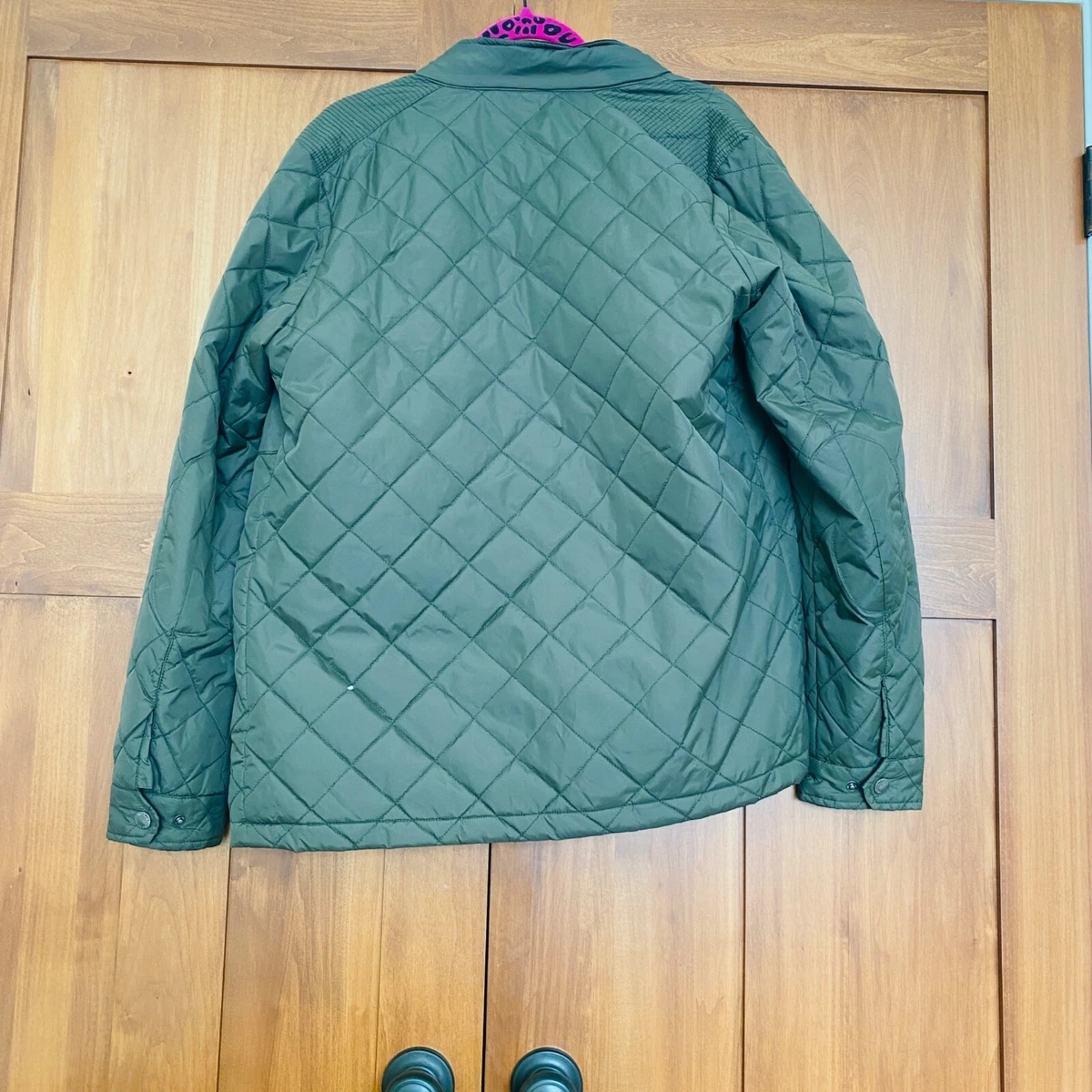 Morley Mens Olive Long Sleeve Full Zip Olive Quilted Winter Jacket Medium
