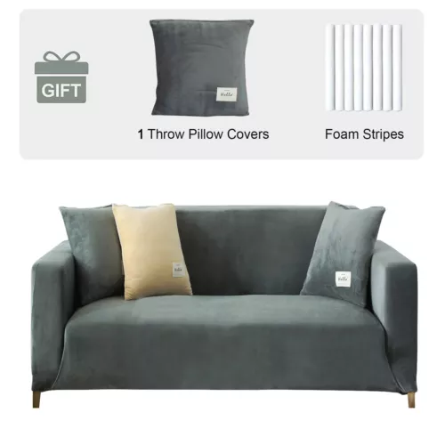 1/2/3/4 Sitzer Samt Sofa Bezug L-Form Stretch Sofa Schutz für Wohnzimmer - Bild 3 von 57