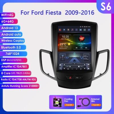 9.7'' Für Ford Fiesta 2009-2016 Android 13 GPS Navi Autoradio Carplay DSP 6+64GB