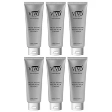 Vivo Per Lei Dead Sea Facial Peeling Gel Tube - Exfoliates Skin Scrub 6 Pack