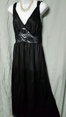 Anthony Richards Black Nightgown Long Sleeveless Sexy S  M  L  1X  2X  3X  4X   
