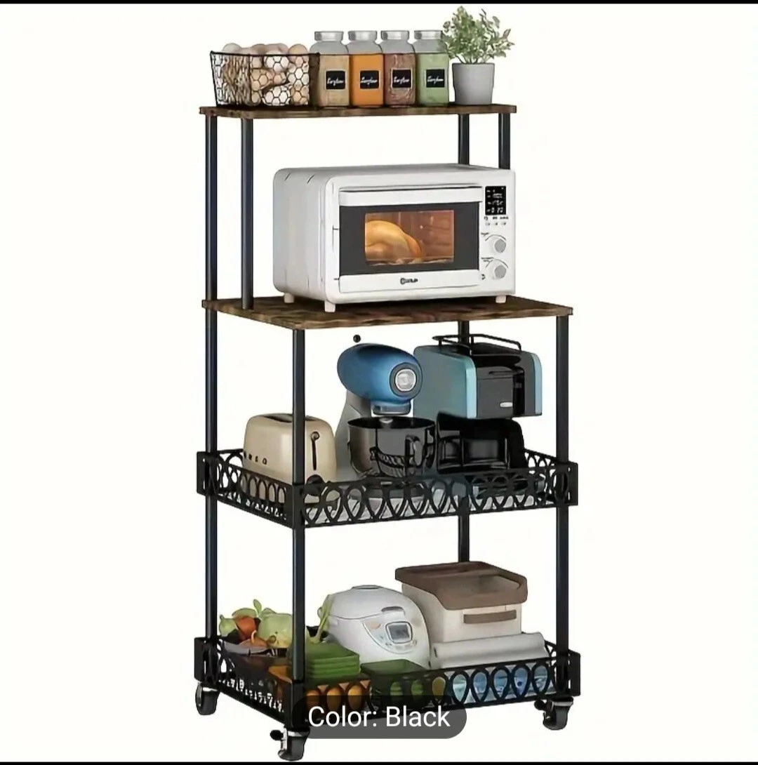 Kitchen storage rack with wheels, vertical , can Be Used As Bookshelf