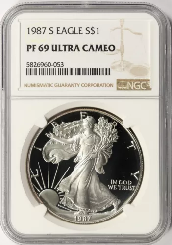 1987-S $1 Proof American Silver Eagle NGC PF69 Ultra Cameo