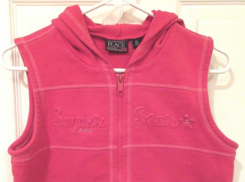 Girls CHILDRENS PLACE~PINK HOODIE VEST~size XL 14~NEW FULL ZIP Hooded Jacket  | eBay