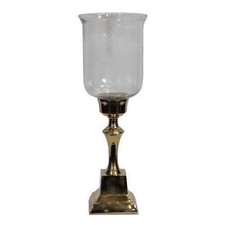 20" CANDLE HOLDER METAL HAMMERED GLASS CANDLE HOLDER HURRICANE CANDLE HOLDER