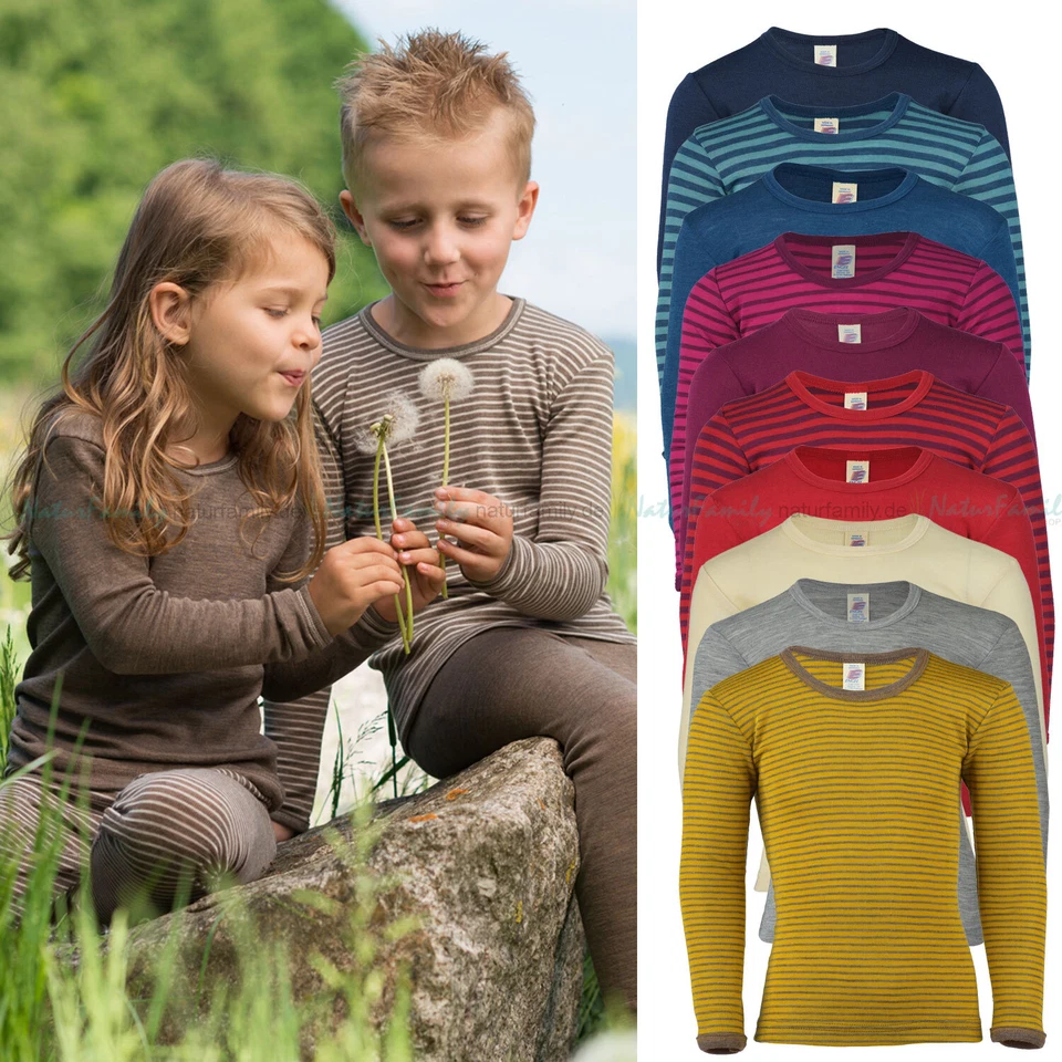 ENGEL Kinder Shirt Unterhemd langarm Wolle/Seide kbT Pillover Pulli Bio Öko