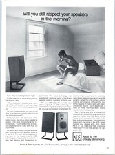 1981 ADS L730 Home Stereo Speakers Vintage Print Ad Audiophile Bedroom Wall Art