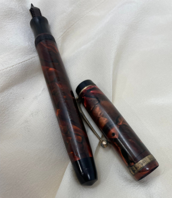 #ad Vintage Parker CHALLENGER Orange marble Fountain pen Gold filled nib HTF $80.00