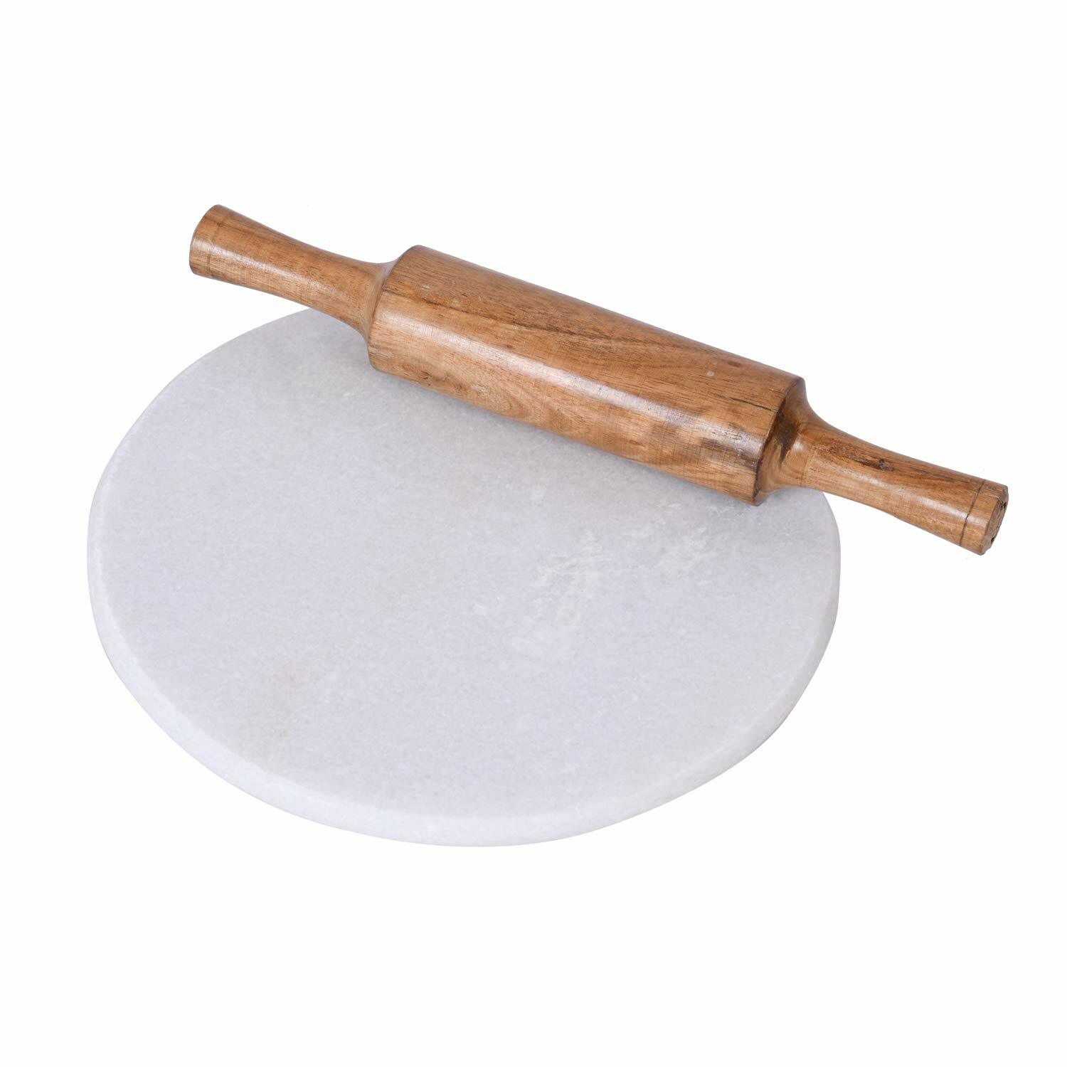 Marble Roti Maker White Marble Roti Maker With Wooden Belan 10 Inch Diameter With Pin ...