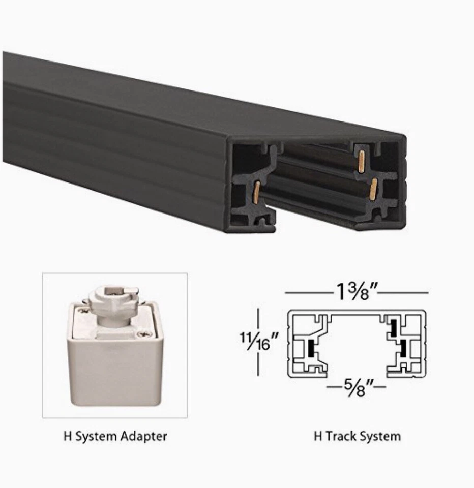 WAC Lighting H Track 24' Extension For Line Volt H-Track Fixture, Black - H24-BK - Image 2 of 2