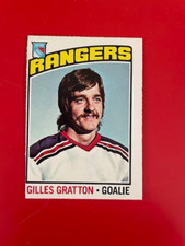 1976-77 O-Pee-Chee hockey set break #28 Gilles Gratton New York Rangers NRMT OC