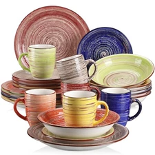 vancasso Dinnerware Dinner Set 24-Piece Stoneware Plates Bowls Set Service for 6