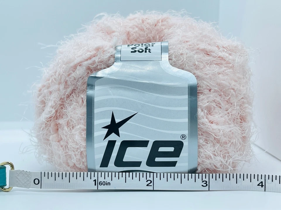Shell Pink Polar Soft 58233 Ice Yarn Puffy Short & Long Eyelash Nylon 50g 60y - Image 2 of 4