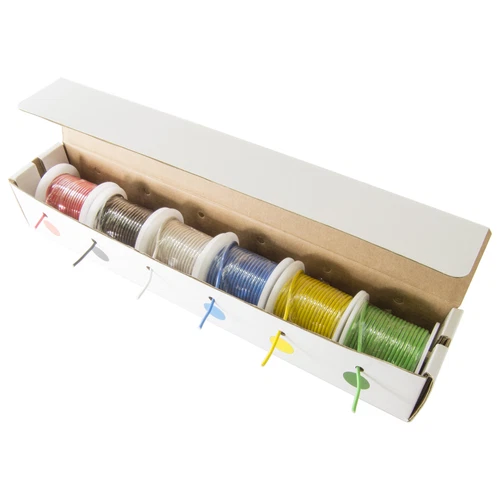 16 Gauge Stranded Hook-Up Wire Kit, Includes Six Different Color 25 Foot Spools