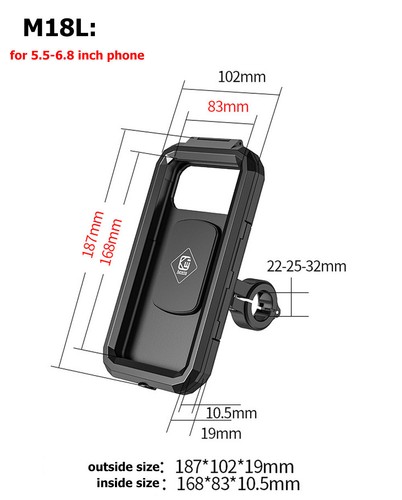 Phone Holder Motorcycle Bicycle Handlebar Cellphone Mount Case Stand Waterproof - Picture 2 of 15