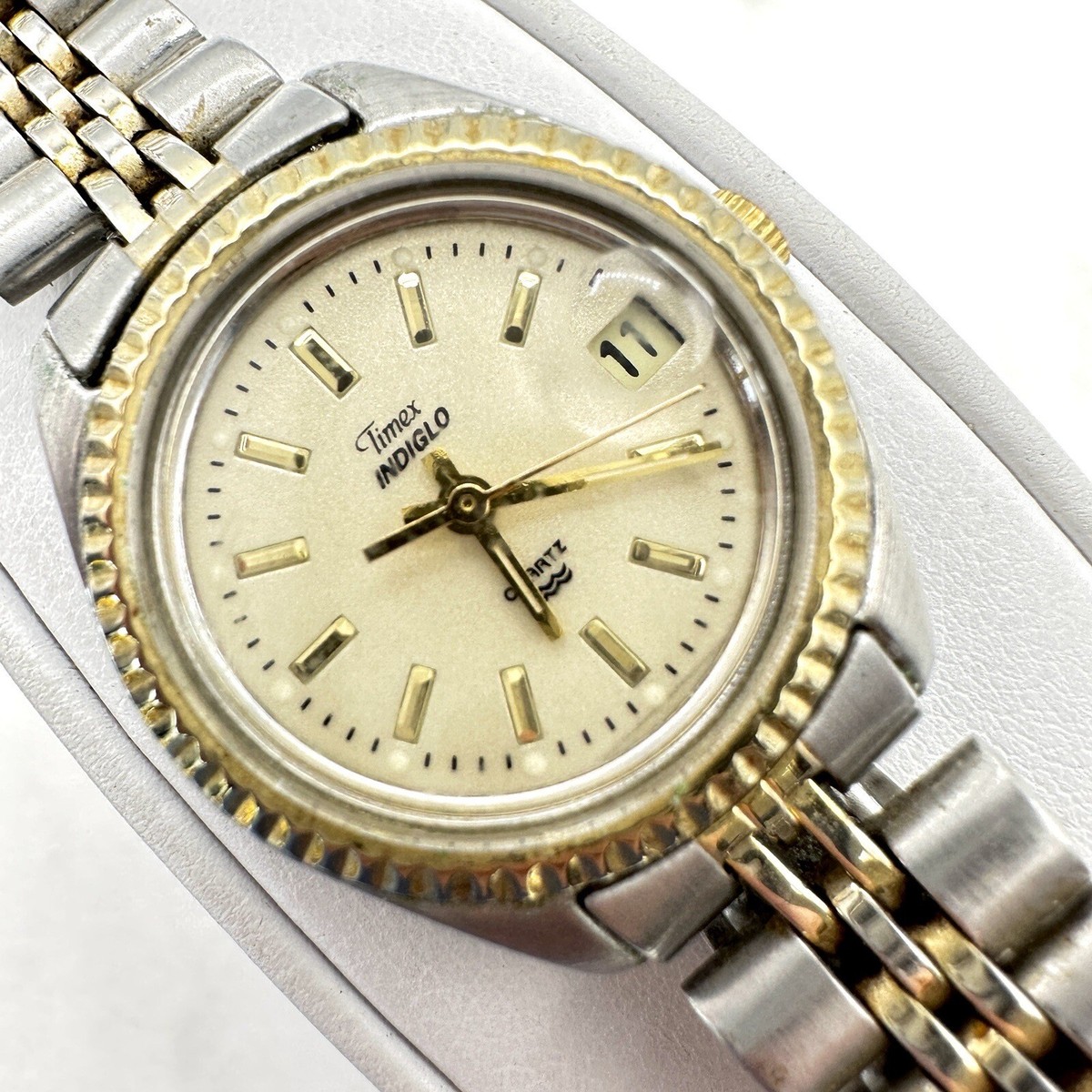 Vintage Timex President Indiglo Women's Watch Gold & Silver