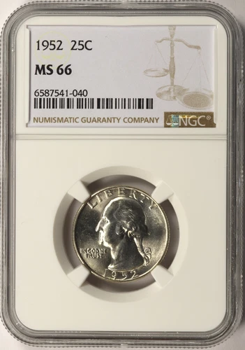 1952 25c Washington Quarter NGC MS66