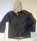 VANS Jacket Black nylon with hood Size Medium snap front