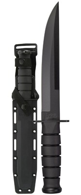KA-BAR 1266 Modified Tanto Fixed 8 in 1095 Cro-Van Blade Kraton Handle w/Sheath