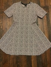 Soodee Black & Pink Mini Fit & Flare Abstract Print Nylon Blend Dress