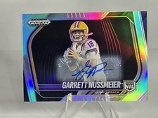 Garrett Nussmeier 2025 Panini Prizm Black #187 True Silver Prizm Auto 🔥📈