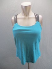 PrAna Size M Womens Blue Sleeveless Racerback Activewear Straps Sports Top 394