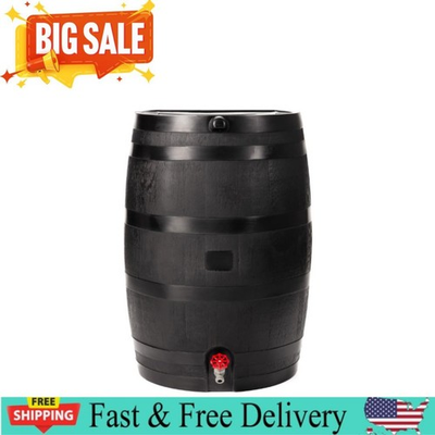 #ad #ad RTS Home Accents Polyethylene 50 Gallon Flat Back Eco Rain Barrel Black Color $74.00