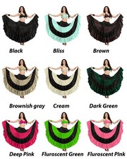 25 Yard 2 Color Tiered Gypsy Belly Dance Skirt Tribal Fusion Party Designer S5