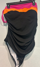 WOMEN'S BATHING SUIT NWTS AIDONGER ONE PIECE SZ XL PINK ORANGE BLACK SWIM