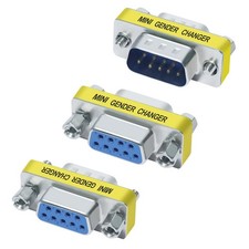 DTECH Serial Adapter 3-Pack DB9 F-F, M-F, M-M , Mini Size 3 Pack, black